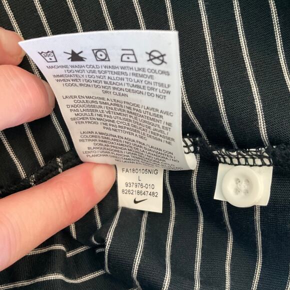 New Mens Nike Black polo striped shirt preppy skater casual business casual sz L - Picture 13 of 15